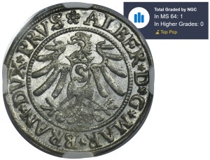 Duchy of Prussia, Albert Hohenzollern, Groschen Königsberg 1532 - PRVS - NGC MS64