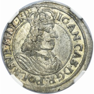 John II Casimir, 1/4 Thaler Thorn 1662 HDL - NGC MS64 - ILLUSTRATED