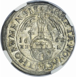 John II Casimir, 1/4 Thaler Thorn 1662 HDL - NGC MS64 - ILLUSTRATED