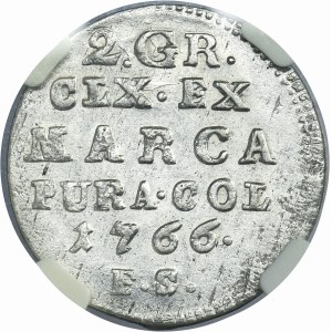 Poniatowski, 2 Groschen Warsaw 1766 FS - NGC MS64