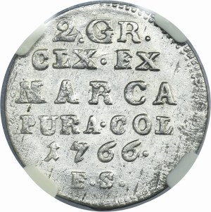 Poniatowski, 2 Groschen Warsaw 1766 FS - NGC MS64