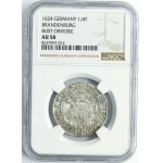 Duchy of Prussia, Georg Wilhelm, 1/4 Thaler Königsberg 1624 - NGC AU58
