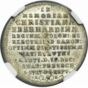 Augustus II the Strong, Two posthumous groschen Leipzig 1727 IGS - NGC AU58