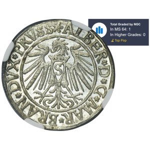Duchy of Prussia, Albrecht Hohenzollern, Groschen Königsberg 1539 - PRVSS - NGC MS64