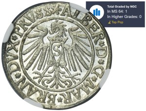 Duchy of Prussia, Albrecht Hohenzollern, Groschen Königsberg 1539 - PRVSS - NGC MS64