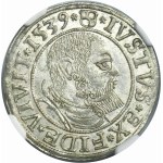 Duchy of Prussia, Albrecht Hohenzollern, Groschen Königsberg 1539 - PRVSS - NGC MS64