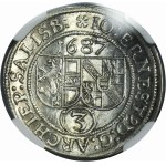 Archbishopric of Salzburg, Johann Ernst von Thun Hohenstein, 3 Kreuzer 1687 - NGC MS66