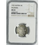Austria, Archbishopric of Salzburg, Franz Anton von Harrach, 4 Kreuzer 1722 - NGC MS65