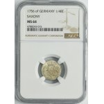 August III Sas, 1/48 Talara (półgrosz) Grünthal 1756 ôF - NGC MS64 - RZADKI