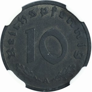 Germany, Third Reich, 10 Pfennig Berlin 1943 A - NGC MS63