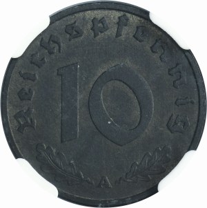 Germany, Third Reich, 10 Pfennig Berlin 1943 A - NGC MS63