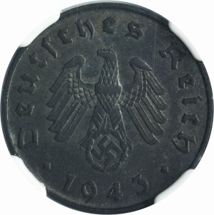 Germany, Third Reich, 10 Pfennig Berlin 1943 A - NGC MS63