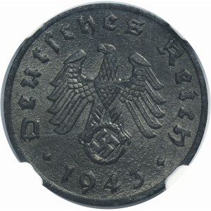 Germany, Third Reich, 1 Pfennig Muldenhütten 1943 E - NGC MS64
