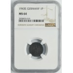 Germany, Third Reich, 1 Pfennig Muldenhütten 1943 E - NGC MS64