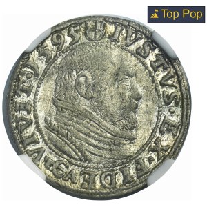 Duchy of Prussia, Georg Friedrich von Ansbach, Groschen Königsberg 1595 - NGC AU58 - RARE
