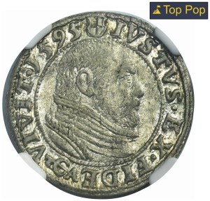 Duchy of Prussia, Georg Friedrich von Ansbach, Groschen Königsberg 1595 - NGC AU58 - RARE