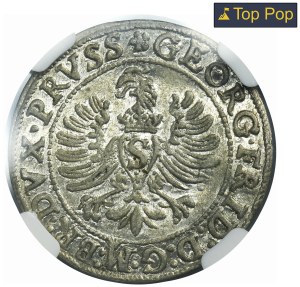 Duchy of Prussia, Georg Friedrich von Ansbach, Groschen Königsberg 1595 - NGC AU58 - RARE