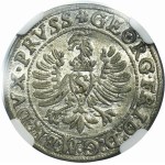 Duchy of Prussia, Georg Friedrich von Ansbach, Groschen Königsberg 1595 - NGC AU58 - RARE