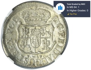 Auguste III Sas, 1/24 Thaler (penny) Dresde 1750 FWôF - NGC MS64