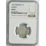 Ducal Prussia, Albrecht Hohenzollern, Groschen Königsberg 1537 - PRVSS - NGC MS65