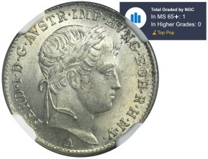 Autriche, Ferdinand I, 5 Krajcars Vienne 1848 A - NGC MS65+
