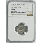 Polish Kingdom, 10 groschen Warsaw 1840 MW - NGC MS63 - dot after date