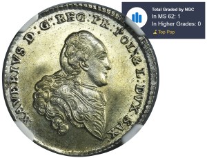 Xaver as administrator, 1/6 Thaler Dresden 1767 EDC - NGC MS62