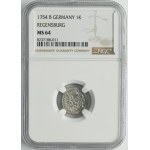Germany, City of Regensburg, 1 Krajcar 1754 B - NGC MS64