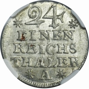 Germany, Kingdom of Prussia, Friedrich II, 1/24 Thaler Berlin 1753 A - NGC MS64