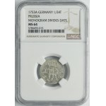 Germany, Kingdom of Prussia, Friedrich II, 1/24 Thaler Berlin 1753 A - NGC MS64