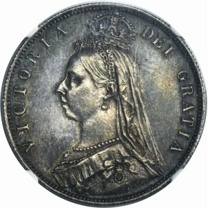 Great Britain, Victoria, 1/2 Crown London 1887 - NGC MS62