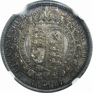 Great Britain, Victoria, 1/2 Crown London 1887 - NGC MS62