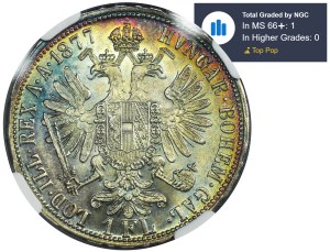Austria, Franz Joseph I, 1 Florin Wien 1877 - NGC MS66+