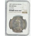 Great Britain, Victoria, 1 Crown London 1887 - NGC UNC DETAILS