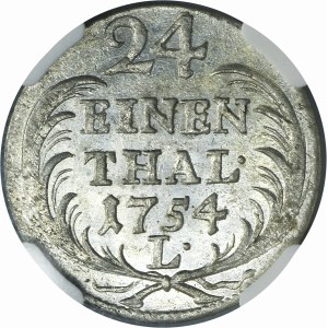 August III Sas, 1/24 Talara (grosz) Lipsk 1754 L/EDC - NGC MS63