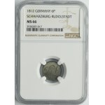 Germany, Principality of Schwarzburg-Rudolstadt, Friedrich Günther, 6 Pfennig Saalfeld 1812 - NGC MS66