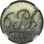Germany, Principality of Schwarzburg-Rudolstadt, Friedrich Günther, 6 Pfennig Saalfeld 1812 - NGC MS66