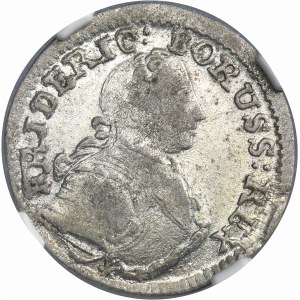 Silesia, Prussian rule, Friedrich, 3 Kreuzer Breslau 1752 B - NGC MS61