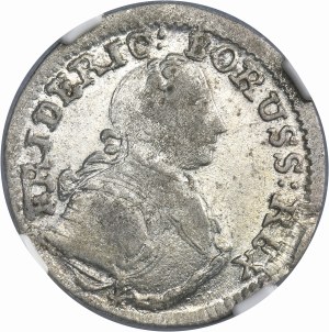 Silesia, Prussian rule, Friedrich, 3 Kreuzer Breslau 1752 B - NGC MS61