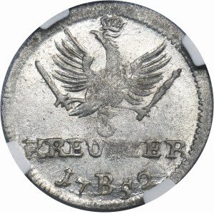 Silesia, Prussian rule, Friedrich, 3 Kreuzer Breslau 1752 B - NGC MS61
