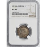Great Britain, George V, Shilling London 1919 - NGC MS65