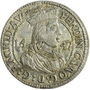 Austria, Ferdynand Karol, 3 Krajcary Hall 1647