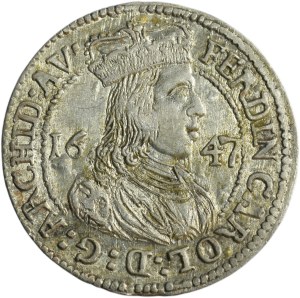 Austria, Ferdinand Carolus, 3 Kreuzer Hall 1647