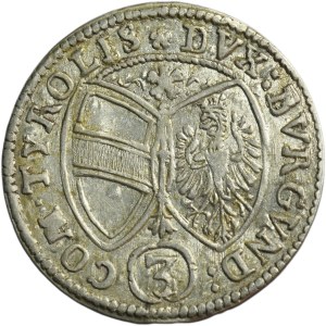 Austria, Ferdinand Carolus, 3 Kreuzer Hall 1647