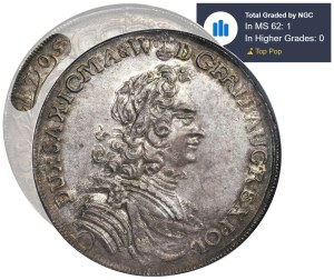 Augustus II the Strong, Thaler Dresden 1705 ILH - NGC MS62 - VERY RARE
