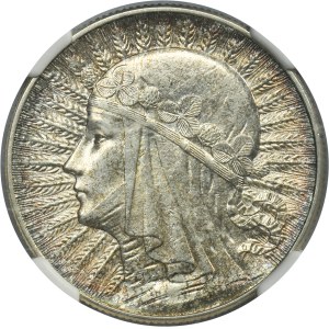 Głowa Kobiety, 5 złotych Warszawa 1933 - NGC MS62