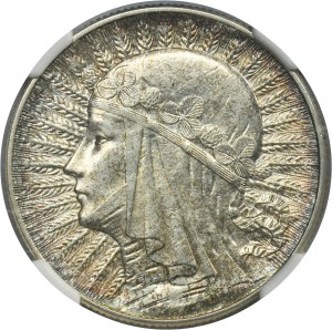 Head of a Woman, 5 gold Warsaw 1933 - NGC MS62
