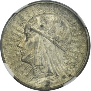 Głowa Kobiety, 5 złotych Warszawa 1933 - NGC MS61