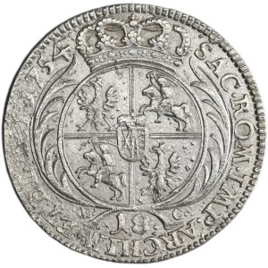 Augustus III of Poland, 18 Groschen Leipzig 1754 EC
