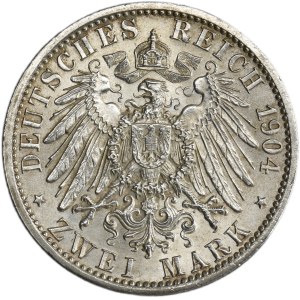 Germany, Hessen-Darmstadt, Ernst Ludwig, 2 Mark Berlin 1904 A